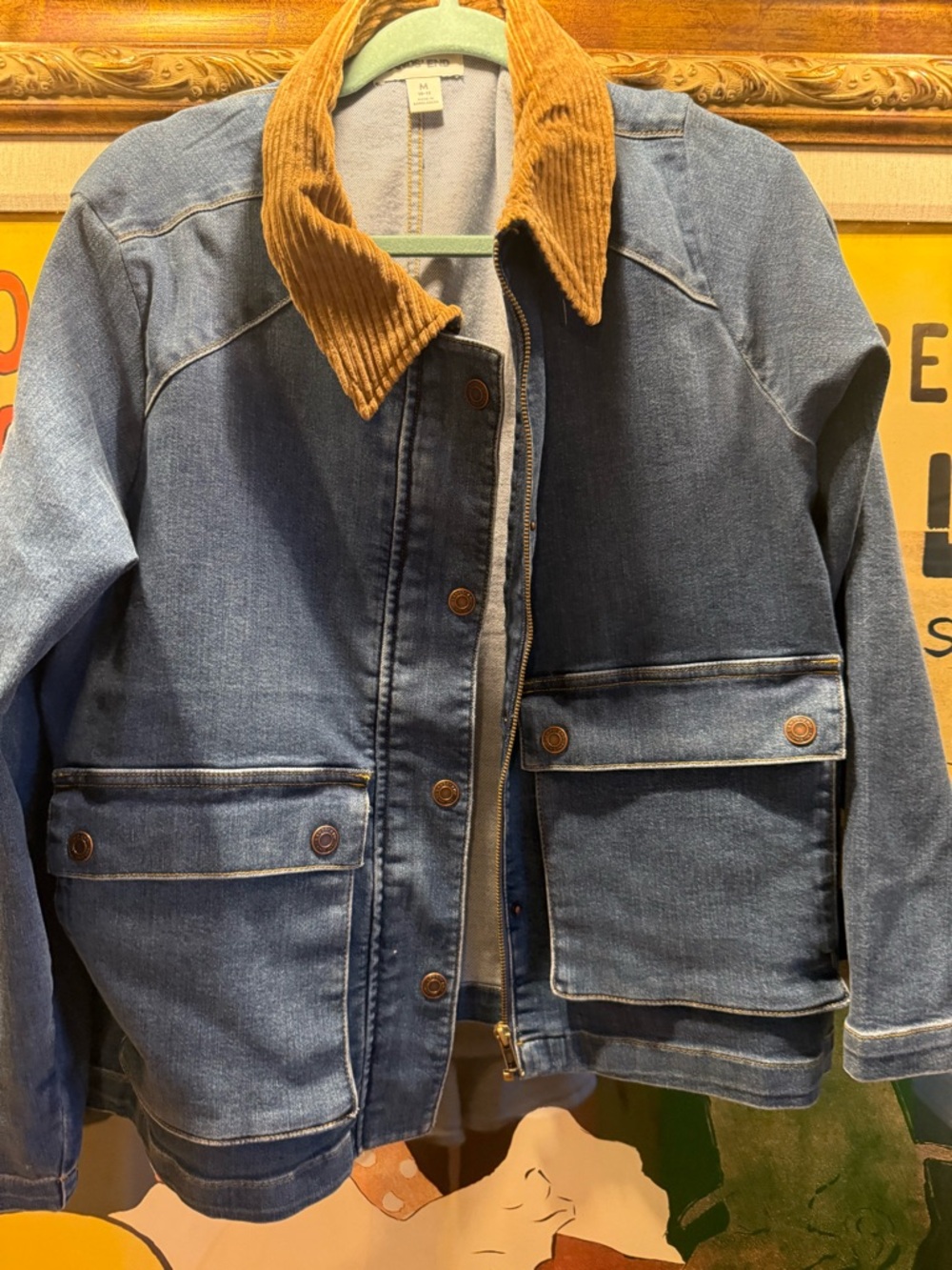Land’s End  Denim Jacket with Contrast Corduroy Collar medium